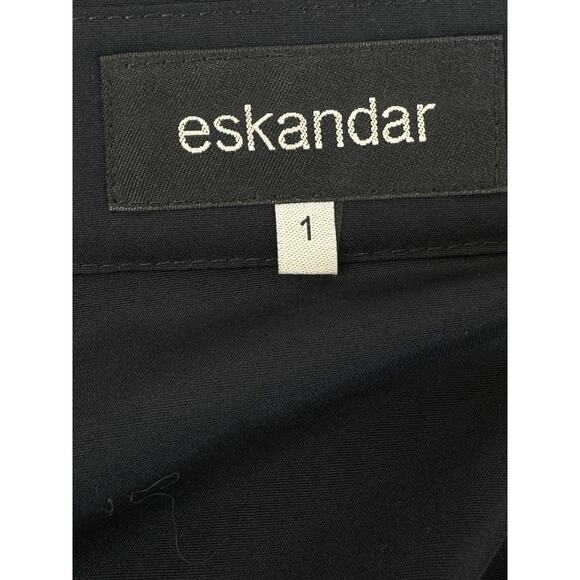 Eskandar Shirt Sz 1 / S Black Cotton Button Up Collared Oversized Blouse Tunic - Picture 6 of 11